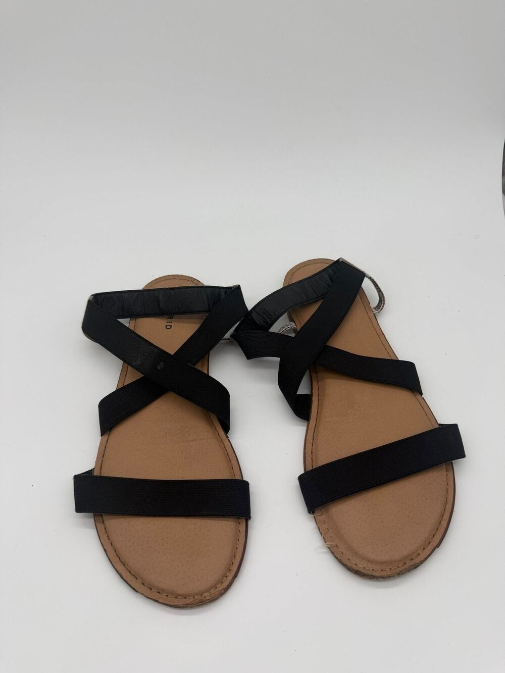 Torrid Sandals Shoes Womens Size 11.5WW Black Strappy Stretch Slip On Comfort
